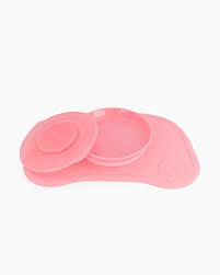 Individual clickmat mini + plato rosado pastel (Twistshake)