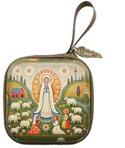 Caja para guardar cadena o rosario Virgen María