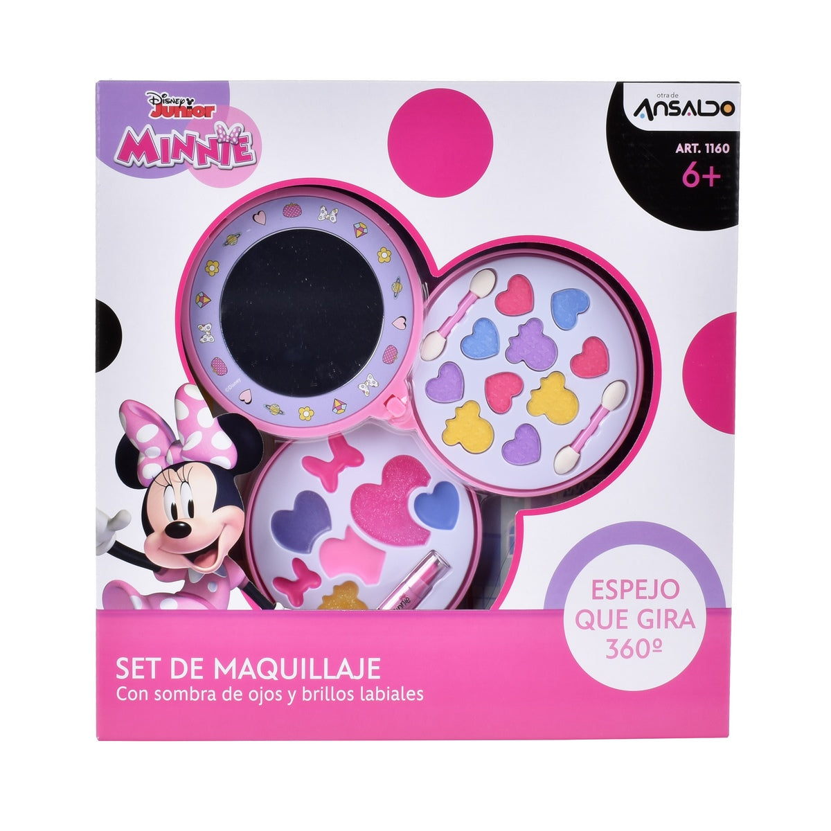 Set maquillaje circular 3 pisos Minnie