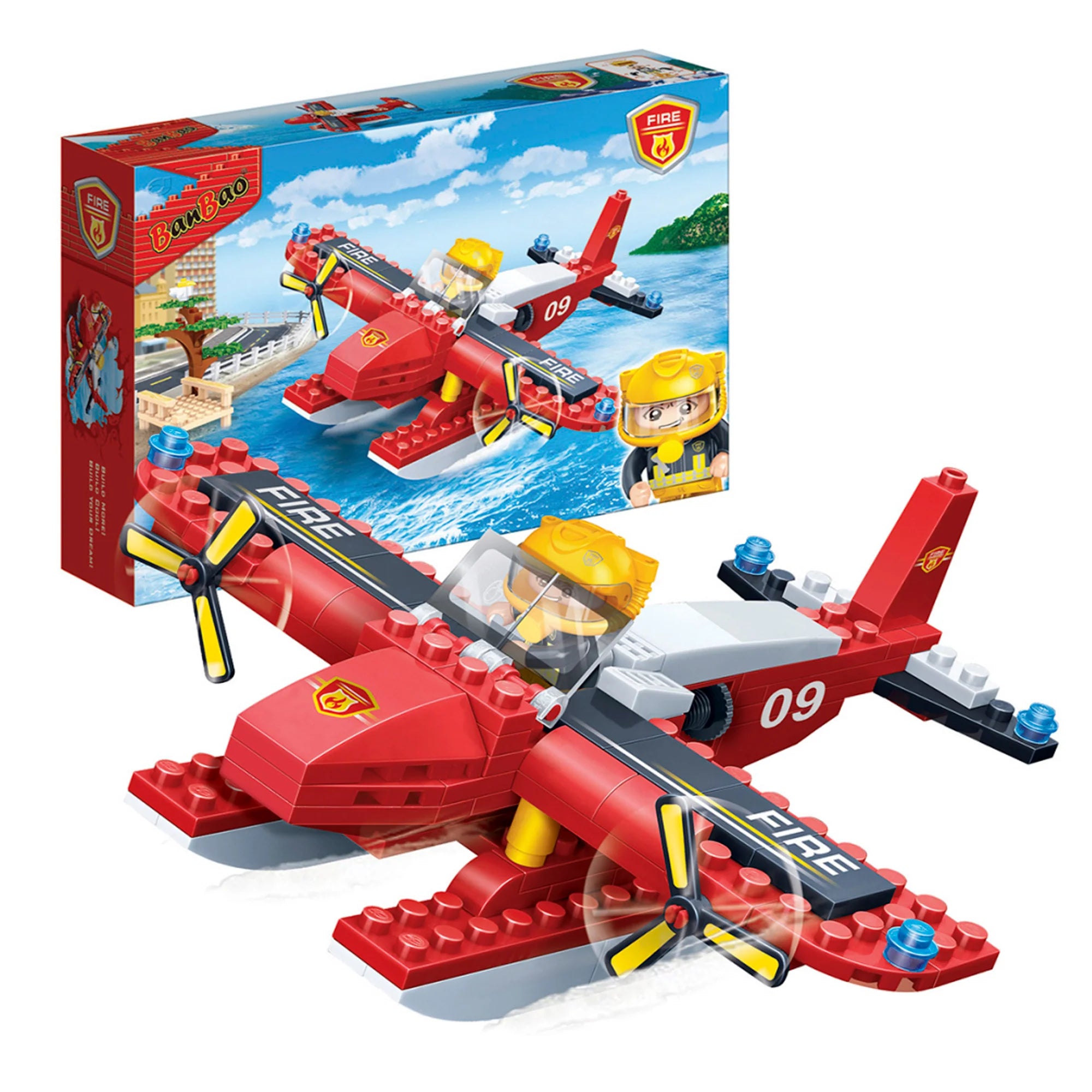 Set de Bloques de Construcción Avión de Bomberos 125 piezas