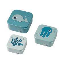 Set de 3 cajas para snack Sea Friends azul (Done by Deer)