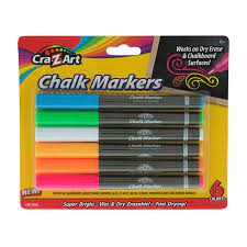 Set marcadores Tizas de colores 6 Und (Cra-z-art)