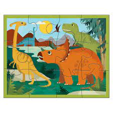 Puzzle Parque Dinosaurio, en estuche, 12 pcs (Mudpuppy)