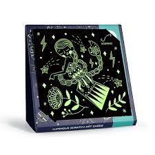 Scratch Art Card brilla en la oscuridad, constelaciones (Mideer)
