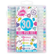 Set de 30 lápices gel + stickers
