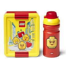 Set contenedores almuerzo lego rojo y amarillo