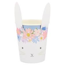 Vasos con fundas de conejos florales (Meri Meri)