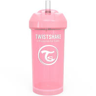 Vaso con bombilla Straw Cup 360 ml rosado pastel (Twistshake)