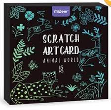 Scratch Art Card mundo animal (Mideer)