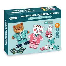 Puzzle Educacional Magnético Mascotas