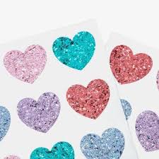 Stickers corazón glitter (Meri Meri)